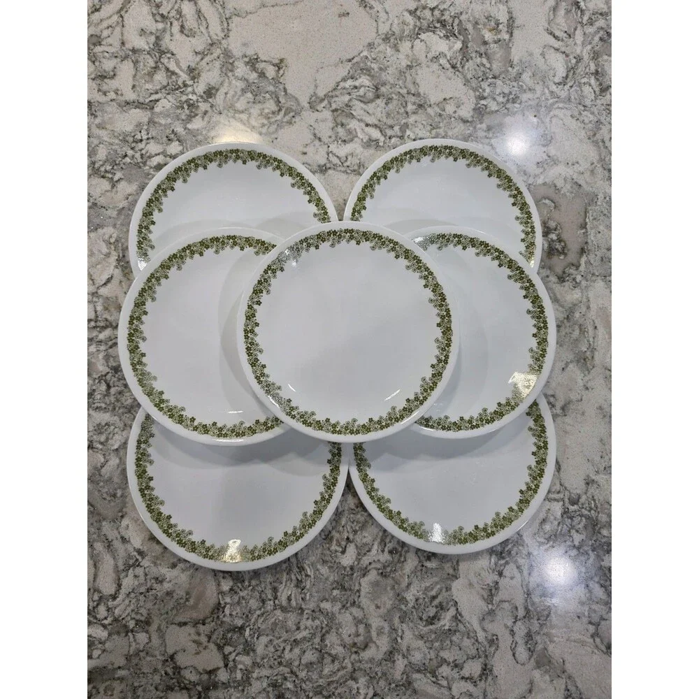 Vintage Corelle Corning Spring Blossom Green 8.5